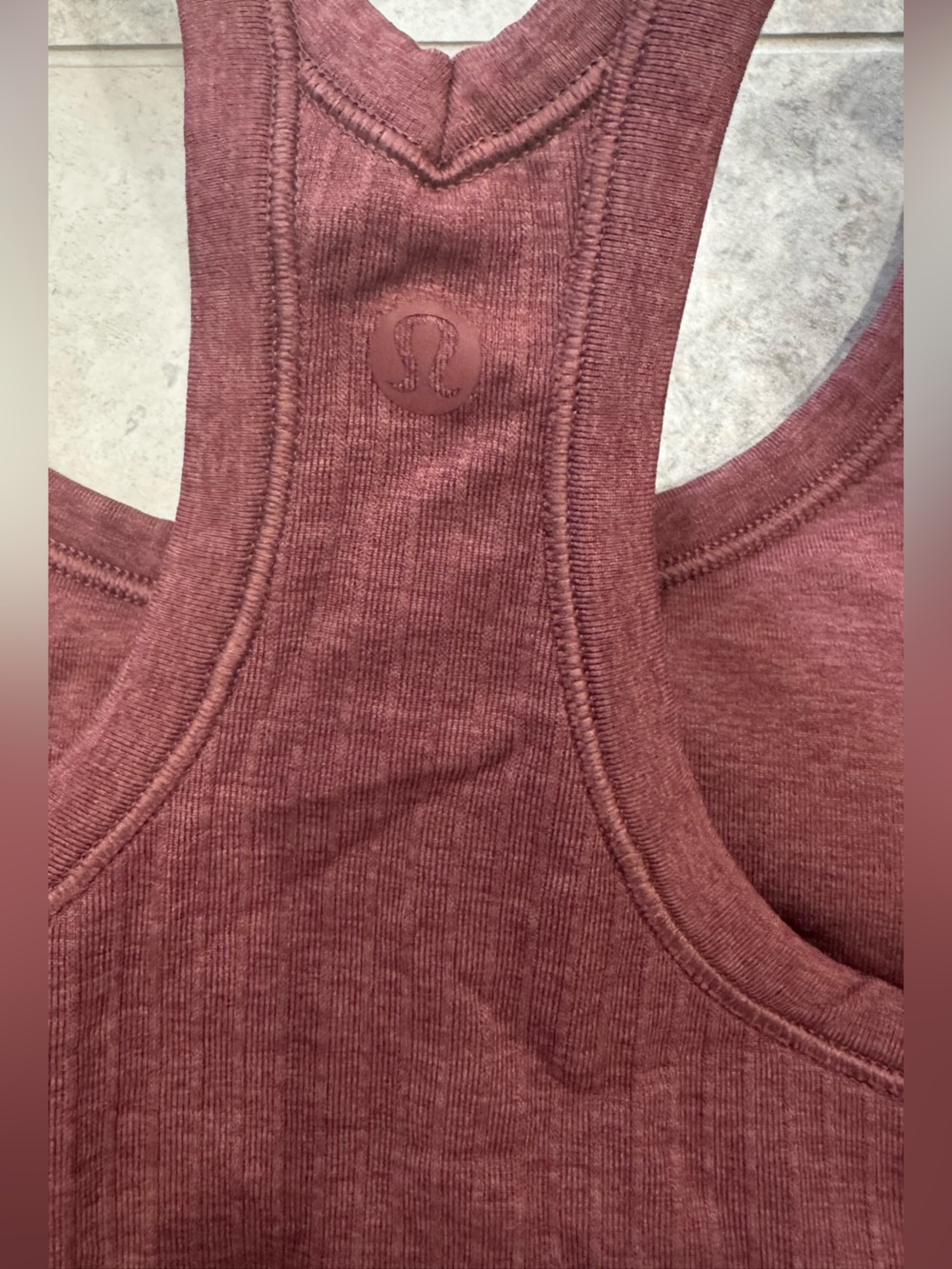 Lululemon Racerback Ribbed Ebb to Flow - Burgundy - Picture 3 of 3